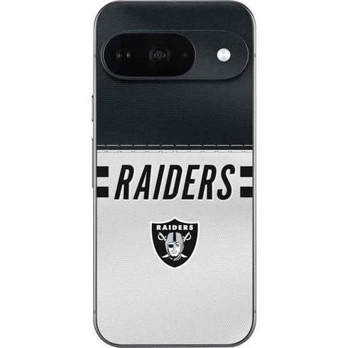 NFL Las Vegas Raiders White Striped Google Pixel 9 Skin